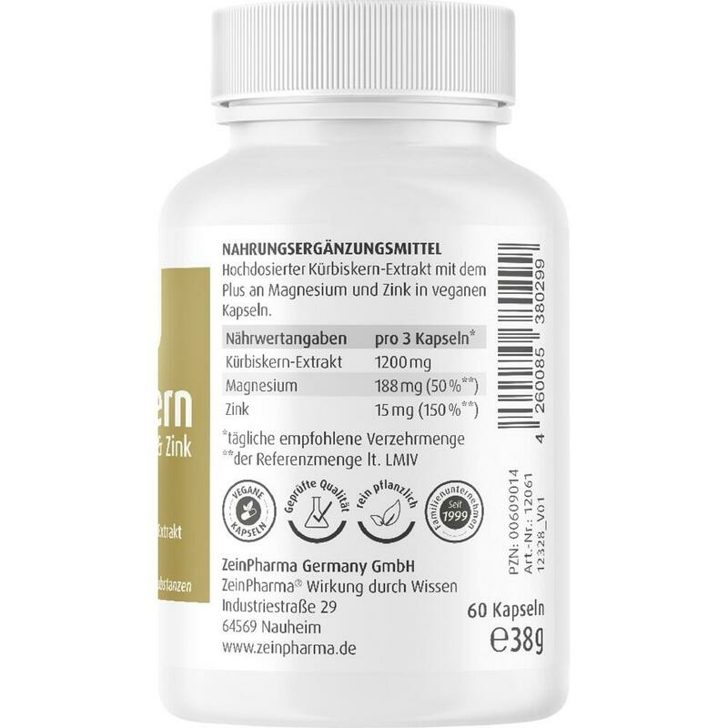 KÜRBISKERN PLUS Zink+Magnesium Kapseln