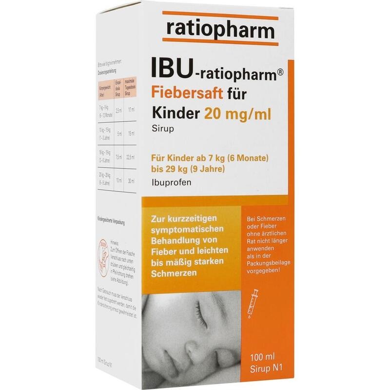 IBU-RATIOPHARM Fiebersaft für Kinder 20 mg/ml
