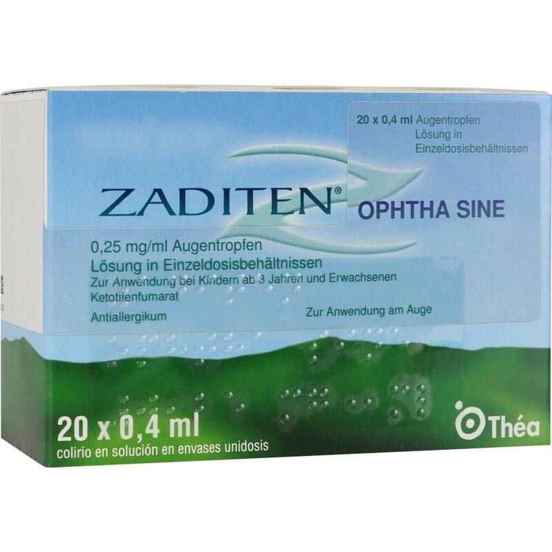 ZADITEN ophtha sine 0,25 mg/ml Augentr.Einzeldos.