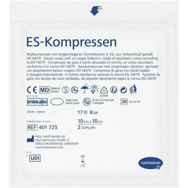 ES-KOMPRESSEN steril 10x10 cm 8fach