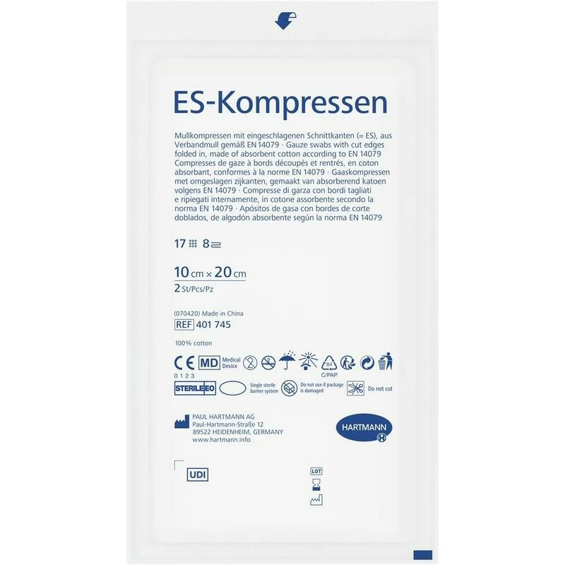 ES-KOMPRESSEN steril 10x20 cm 8fach