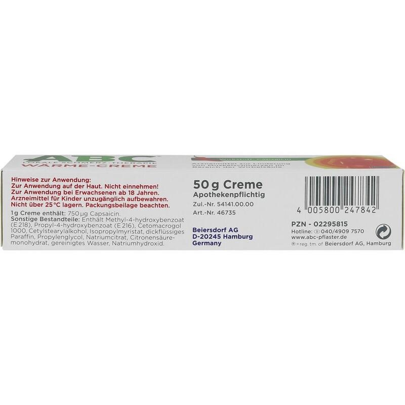 ABC Wärme-Creme Capsicum Hansaplast med