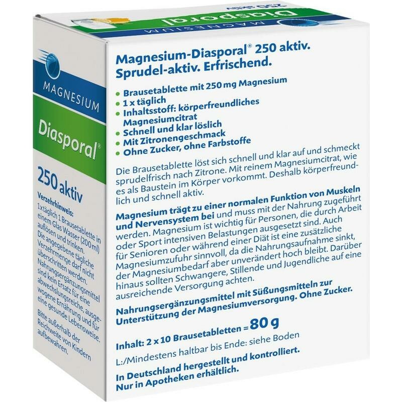 MAGNESIUM DIASPORAL 250 aktiv Brausetabletten