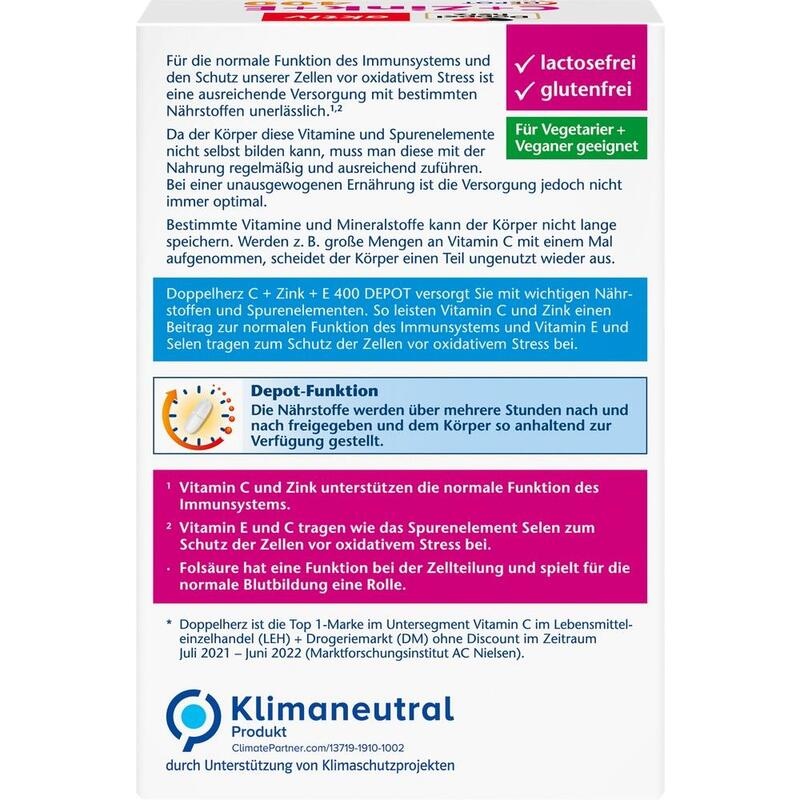 DOPPELHERZ C+Zink+E Depot Tabletten
