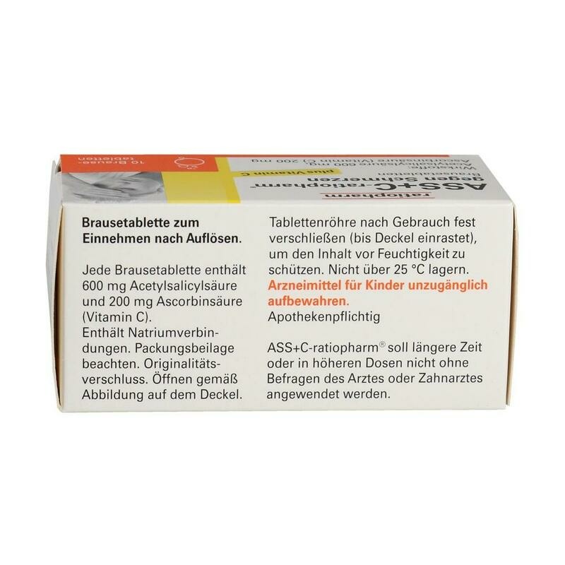 ASS + C-ratiopharm gegen Schmerzen Brausetabletten