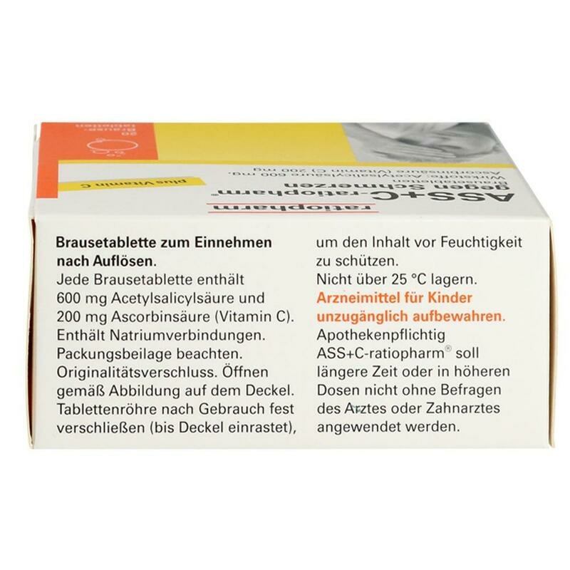 ASS + C-ratiopharm gegen Schmerzen Brausetabletten
