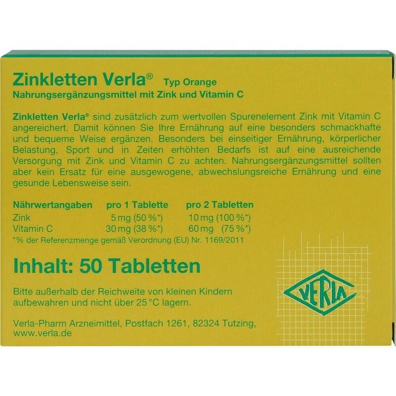ZINKLETTEN Verla Orange Lutschtabletten
