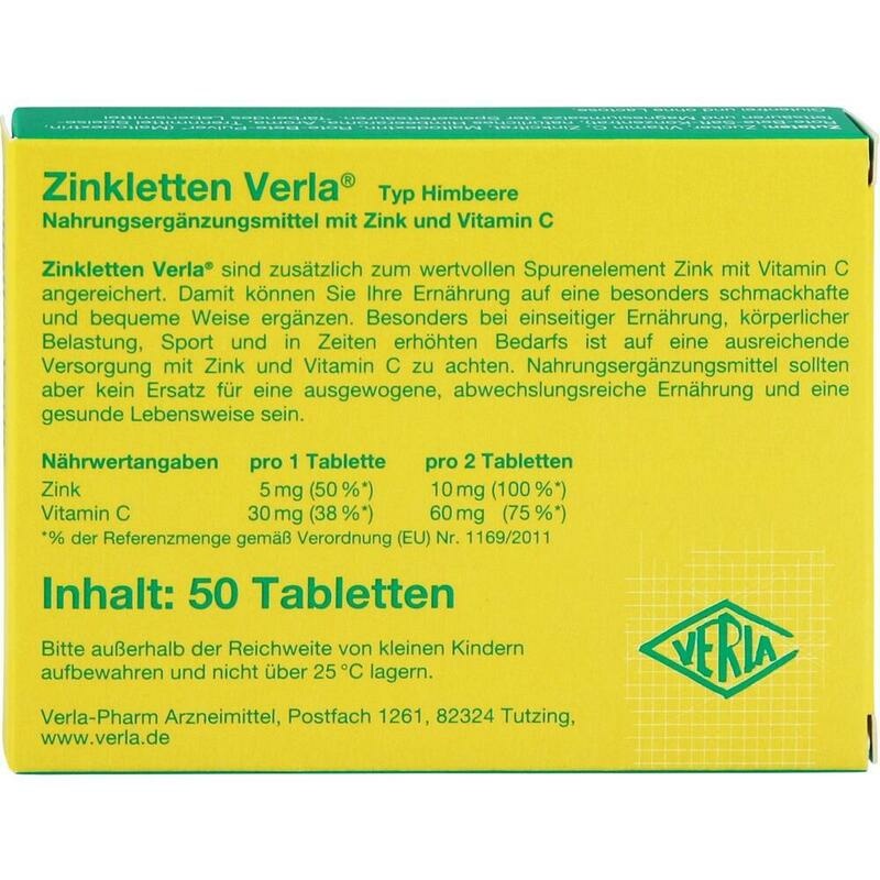 ZINKLETTEN Verla Himbeere Lutschtabletten