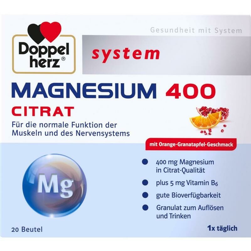 DOPPELHERZ Magnesium 400 Citrat system Granulat