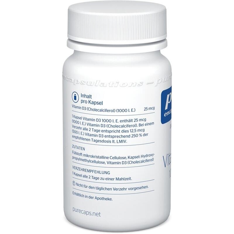 PURE ENCAPSULATIONS Vitamin D3 1000 I.E. Kapseln