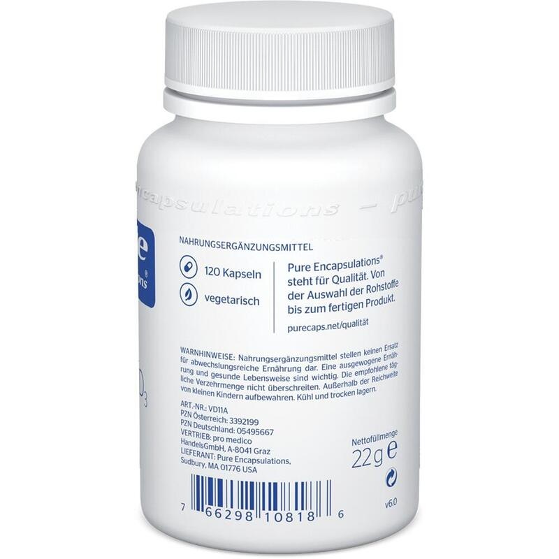 PURE ENCAPSULATIONS Vitamin D3 1000 I.E. Kapseln