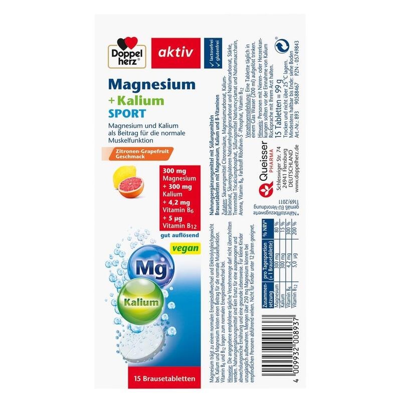 DOPPELHERZ Magnesium+Kalium Sport Brausetabletten