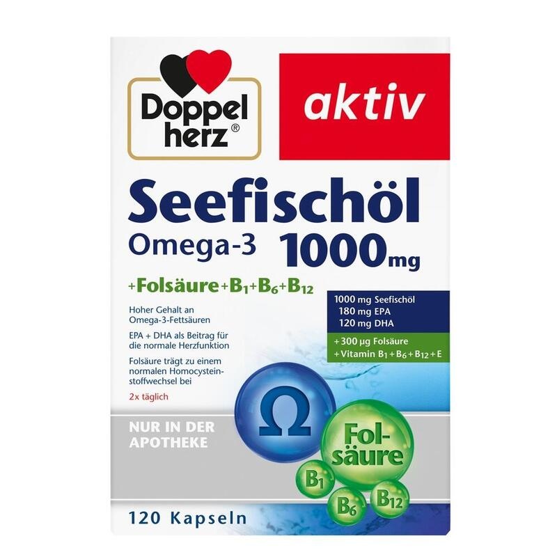DOPPELHERZ Seefischöl Omega-3 1.000 mg+Fols.Kaps.