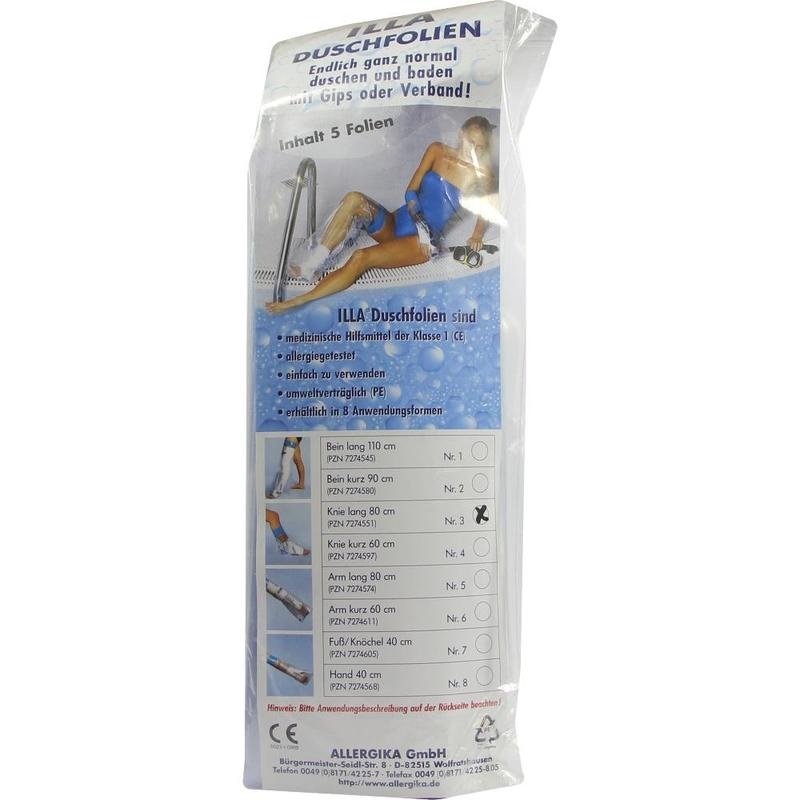 DUSCHFOLIEN Knie lang 80 cm