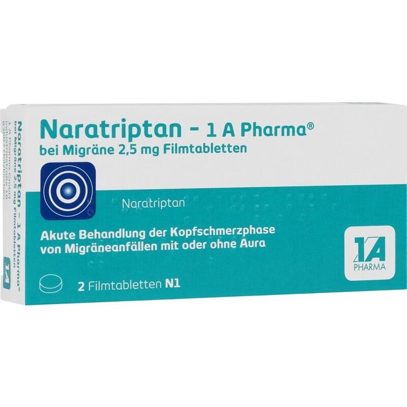 NARATRIPTAN-1A Pharma bei Migräne 2,5 mg Filmtabl.