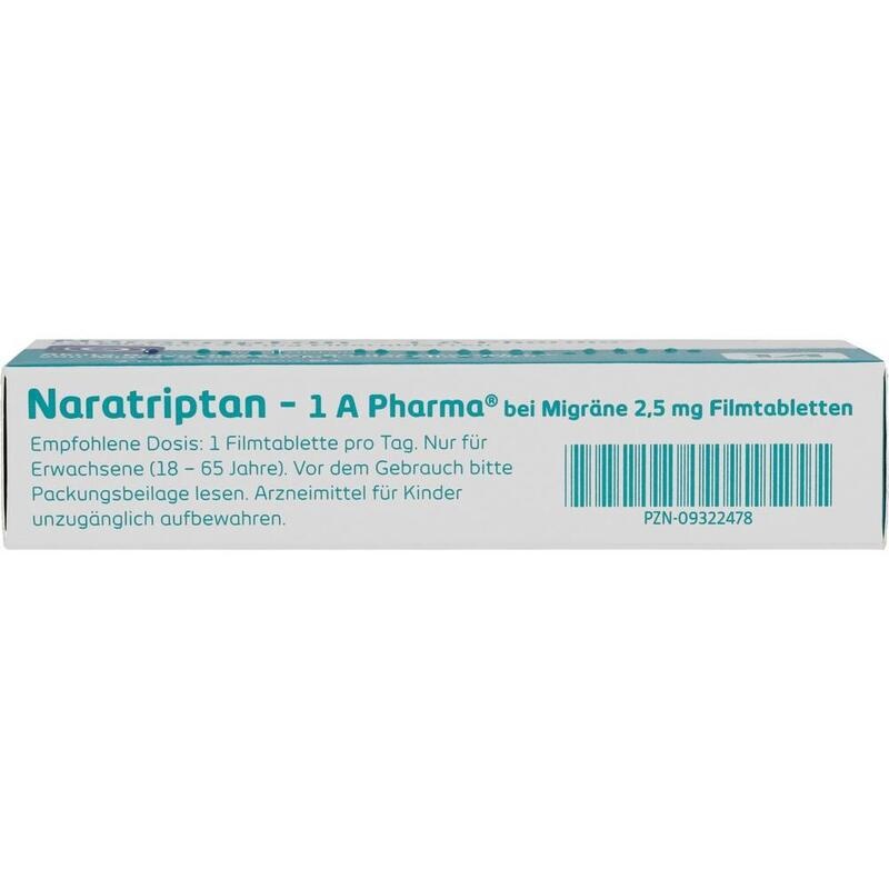 NARATRIPTAN-1A Pharma bei Migräne 2,5 mg Filmtabl.