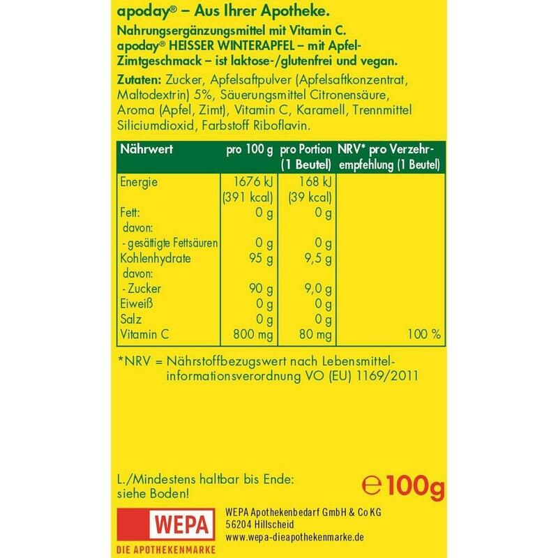 APODAY heißer Winterapfel Vitamin C Pulver