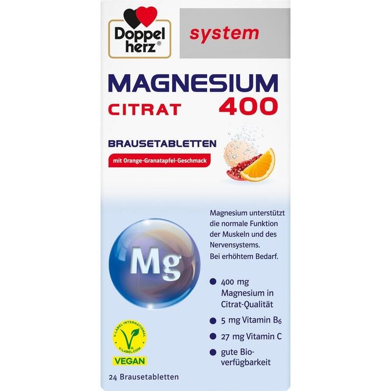 DOPPELHERZ Magnesium 400 Citrat system Brausetabl.