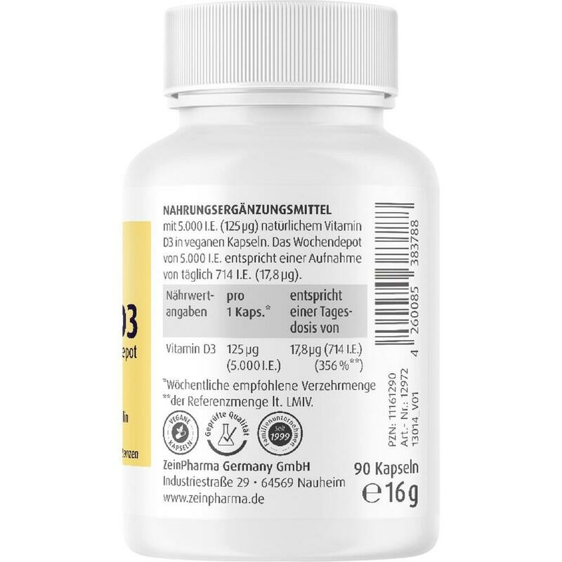 VITAMIN D3 5000 I.E. Wochendepot Kapseln