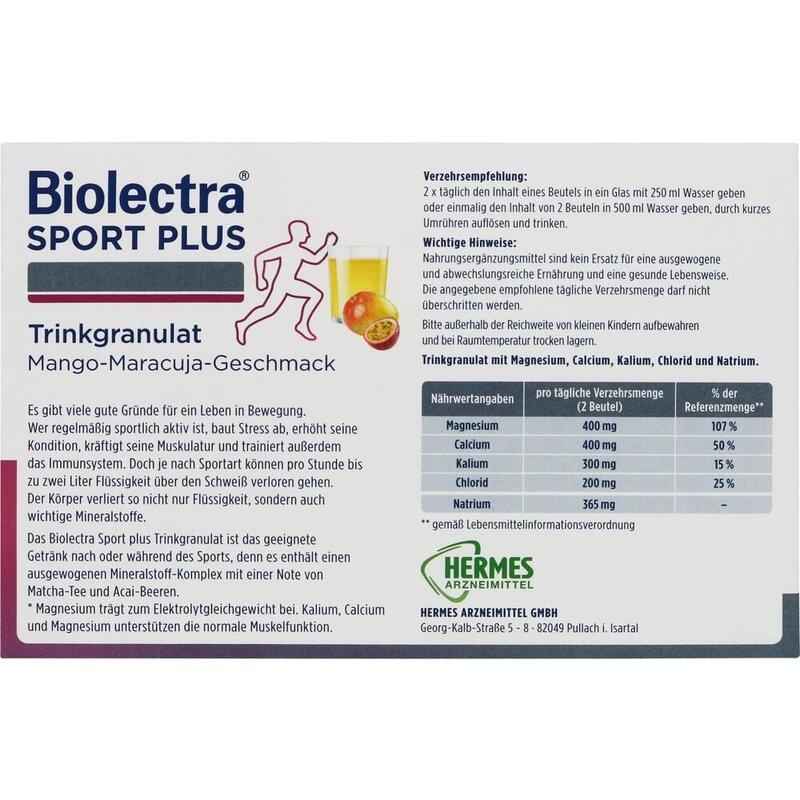 BIOLECTRA Sport Plus Trinkgranulat
