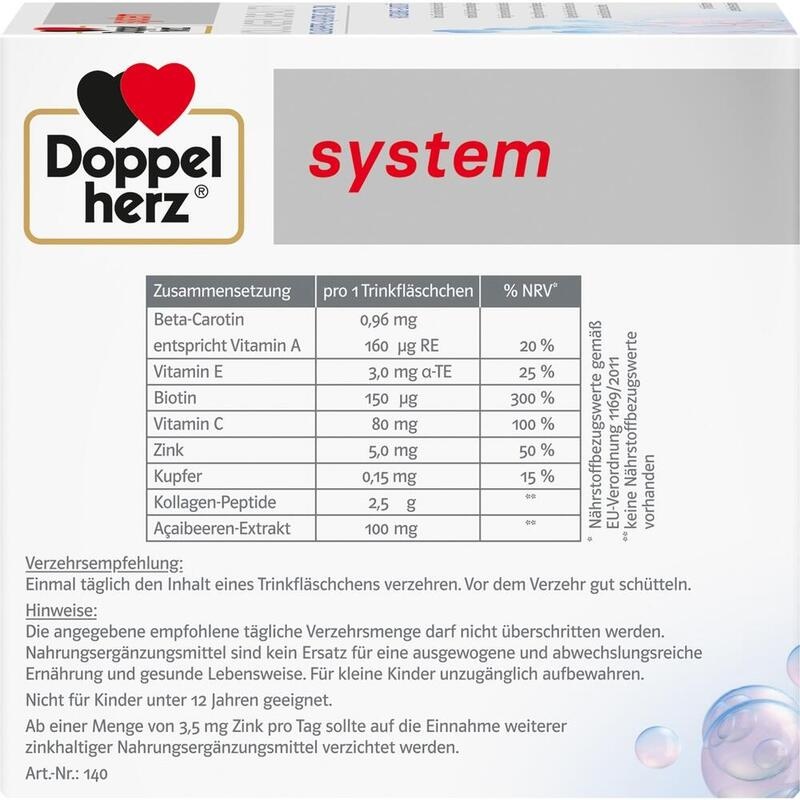 DOPPELHERZ Kollagen Beauty system Trinkfläschchen