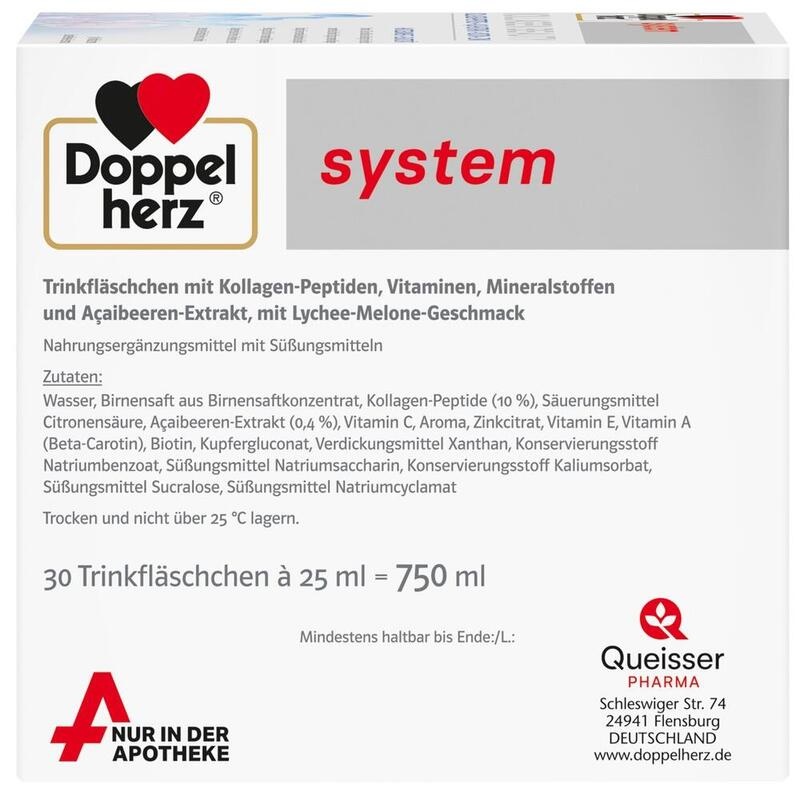 DOPPELHERZ Kollagen Beauty system Trinkfläschchen