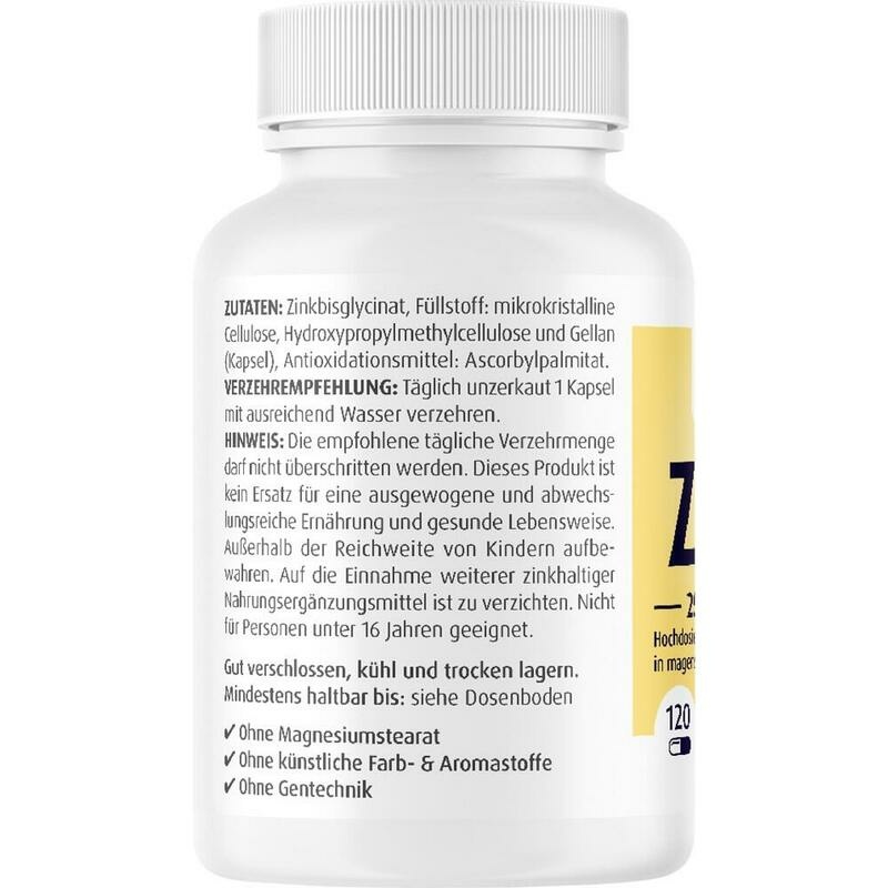 ZINK CHELAT 25 mg in magensaftresist.veg.Kaps.