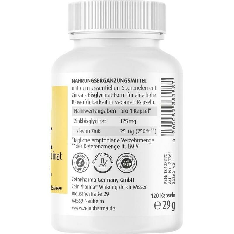 ZINK CHELAT 25 mg in magensaftresist.veg.Kaps.