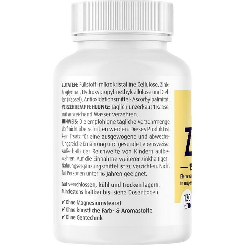 ZINK CHELAT 15 mg in magensaftresist.veg.Kaps.
