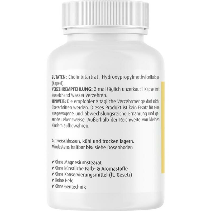 CHOLIN 600 mg rein aus Bitartrat veg.Kapseln