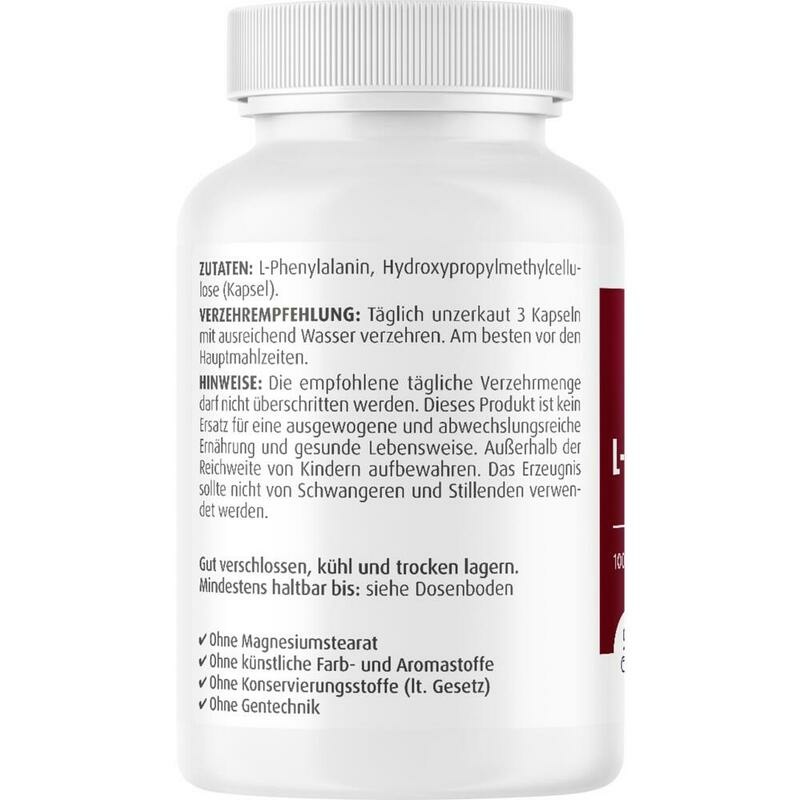 L-PHENYLALANIN 500 mg veg.HPMC Kaps.Zein Pharma