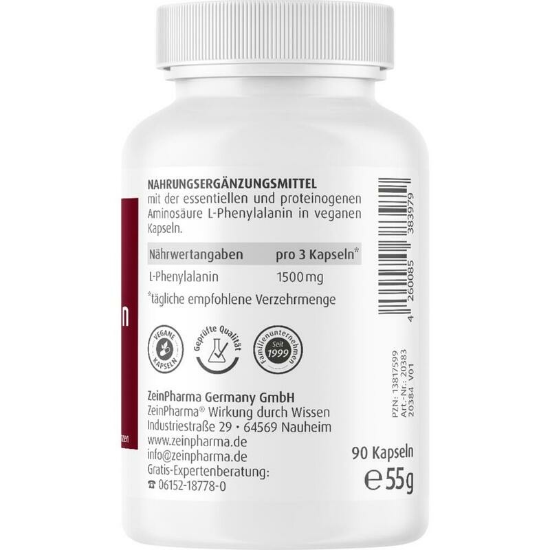 L-PHENYLALANIN 500 mg veg.HPMC Kaps.Zein Pharma