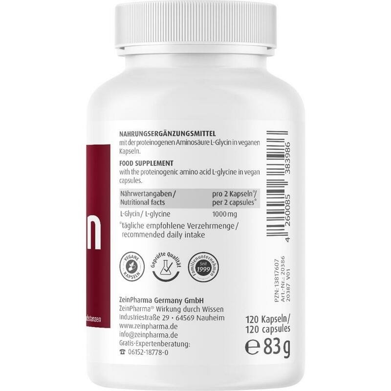 GLYCIN 500 mg in veg.HPMC Kapseln ZeinPharma