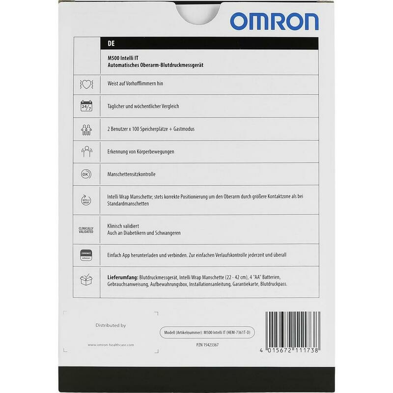 OMRON M500 Intelli IT Oberarm Blutdruckmessgerät