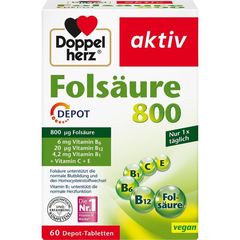 DOPPELHERZ Folsäure 800 Depot Tabletten