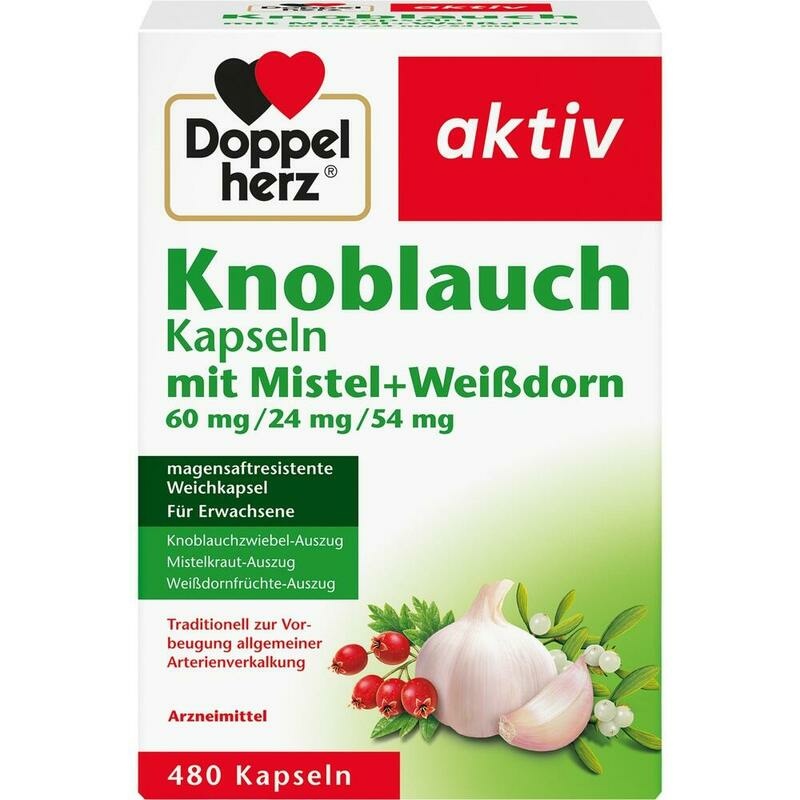 DOPPELHERZ Knobl.Kap.m.Mistel+Weißdorn 60/24/54 mg