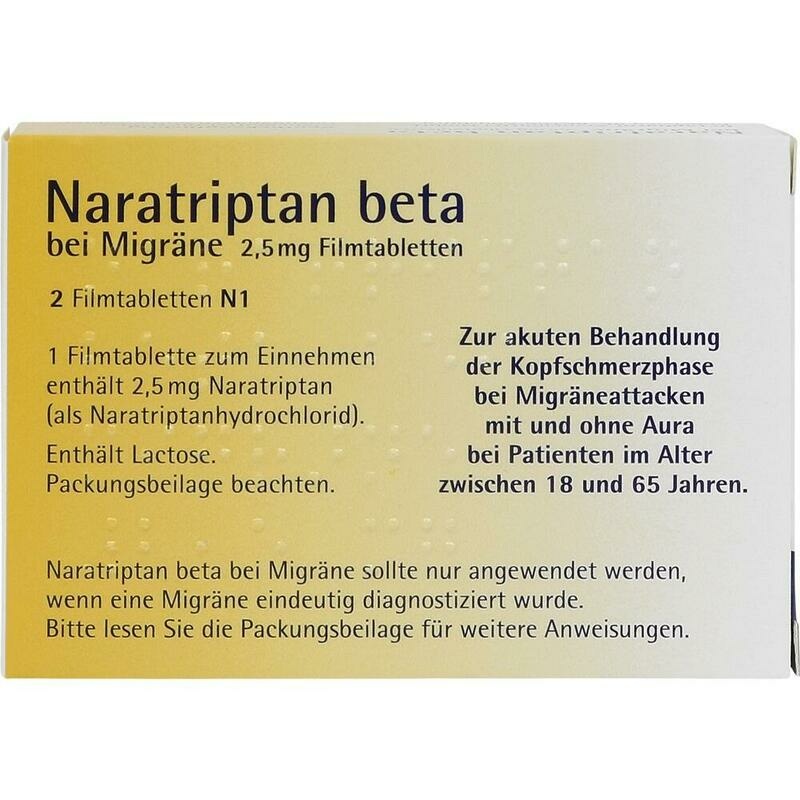 NARATRIPTAN beta bei Migräne 2,5 mg Filmtabletten