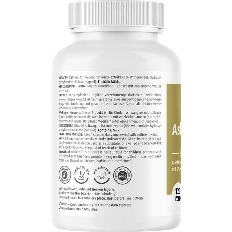 ASHWAGANDHA EXTRAKT 500 mg Kapseln
