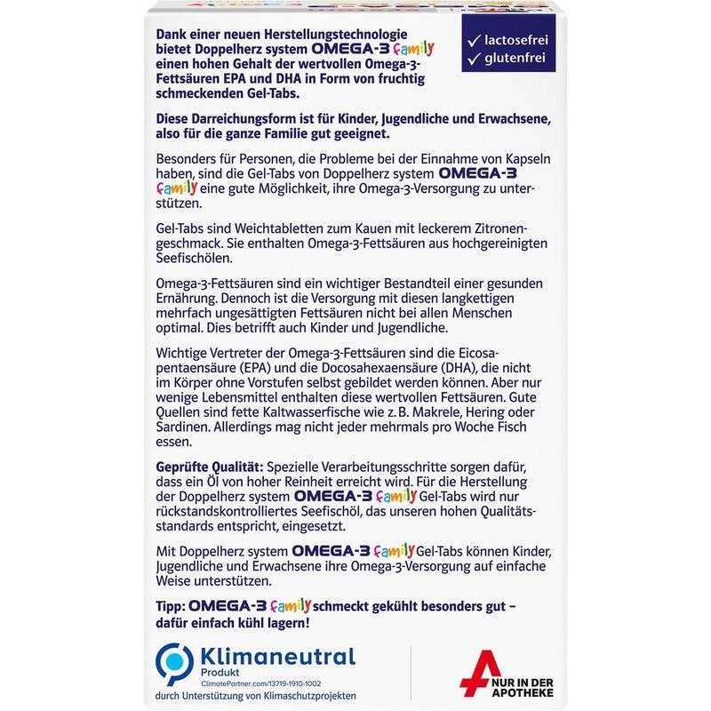 DOPPELHERZ Omega-3 Gel-Tabs family system