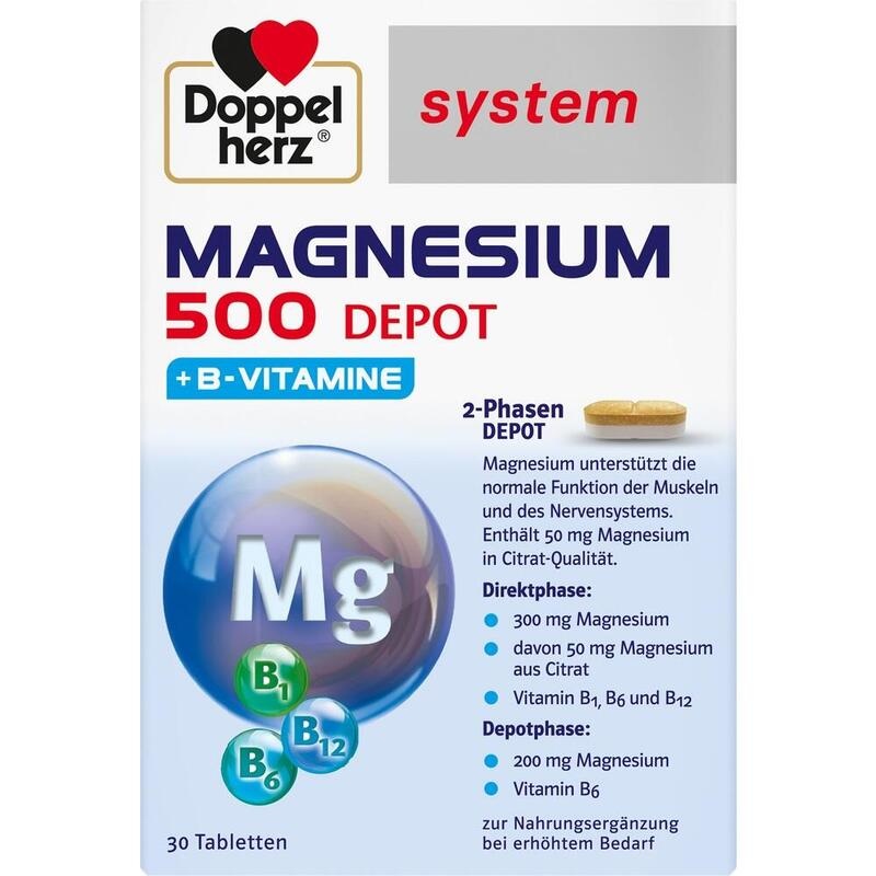 DOPPELHERZ Magnesium 500 Depot system Tabletten