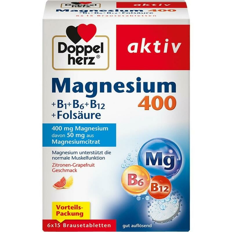 DOPPELHERZ Magnesium 400+B1+B6+B12+Folsäure BTA