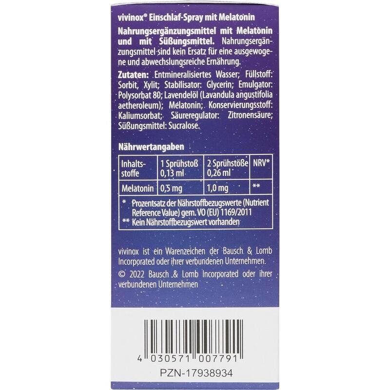 VIVINOX Einschlaf-Spray mit Melatonin