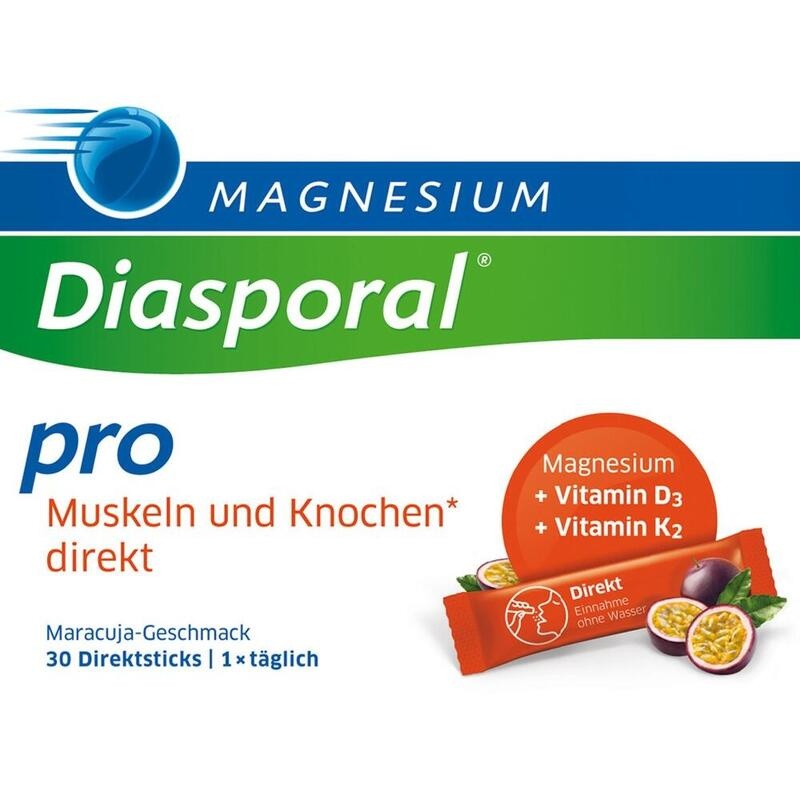 MAGNESIUM DIASPORAL pro D3+K2 Musk.+Knochen direkt