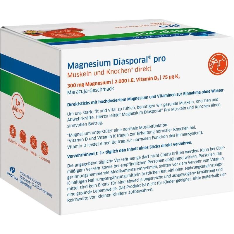 MAGNESIUM DIASPORAL pro D3+K2 Musk.+Knochen direkt