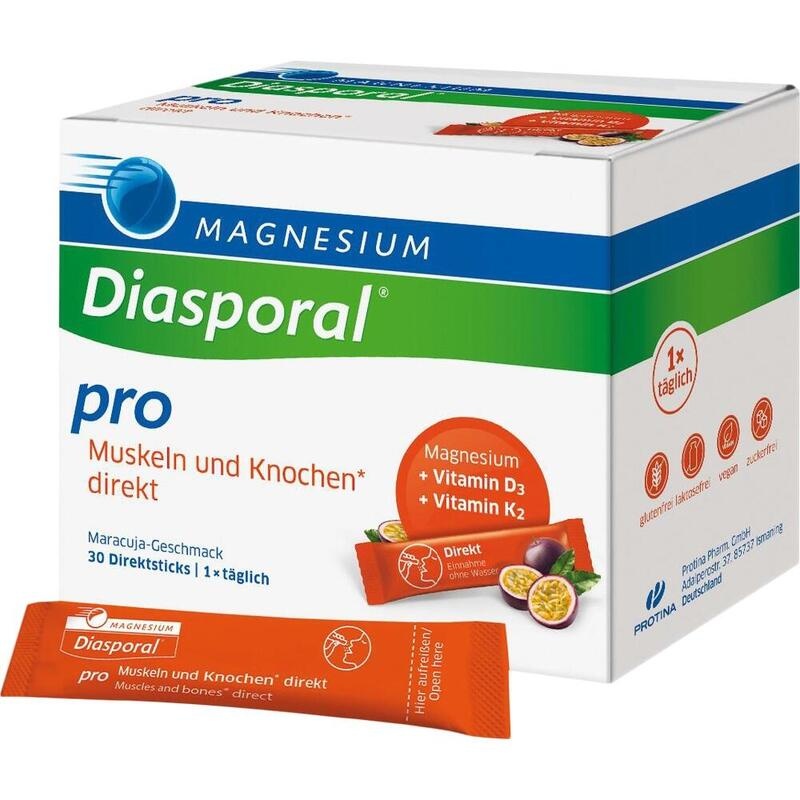 MAGNESIUM DIASPORAL pro D3+K2 Musk.+Knochen direkt