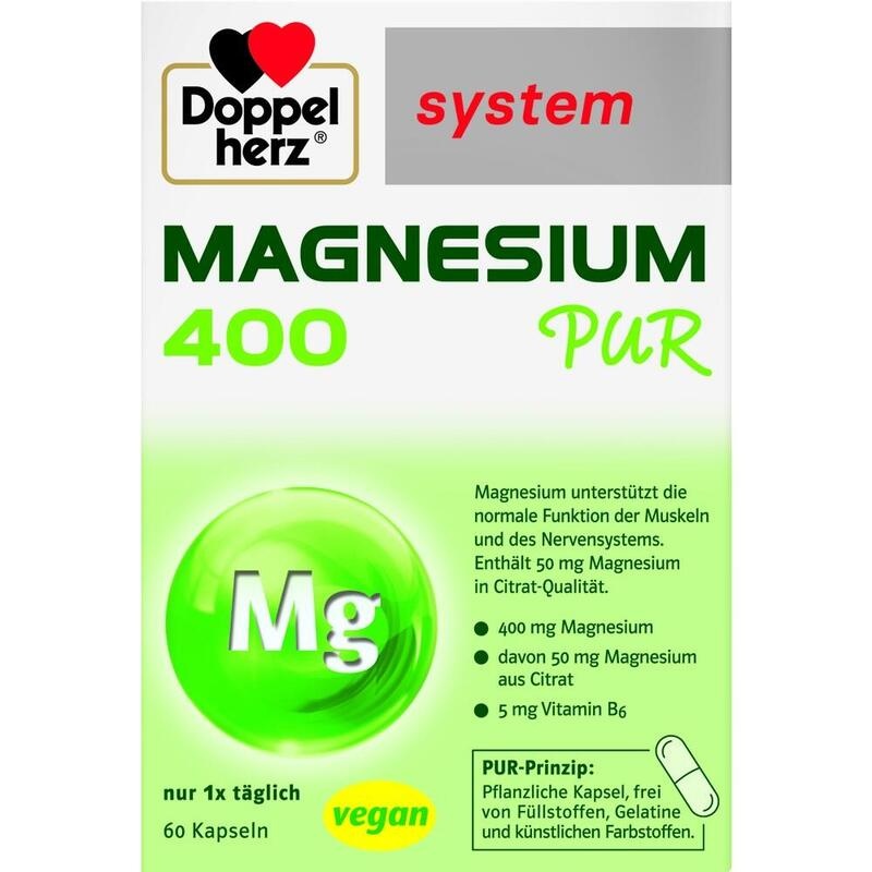 DOPPELHERZ Magnesium 400 Pur system Kapseln