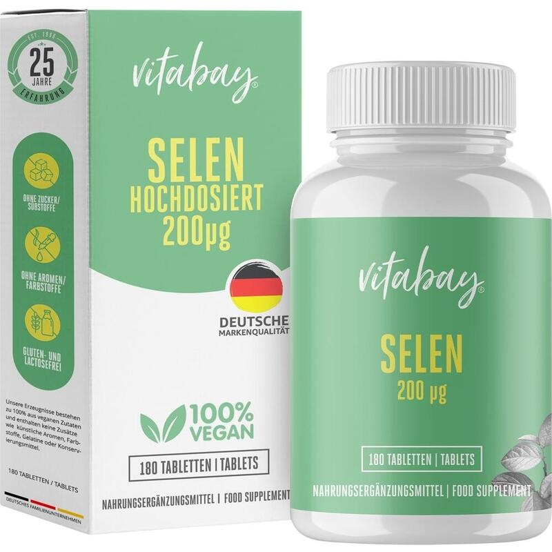 SELEN 200 μg hochdosiert+vegan Tabletten